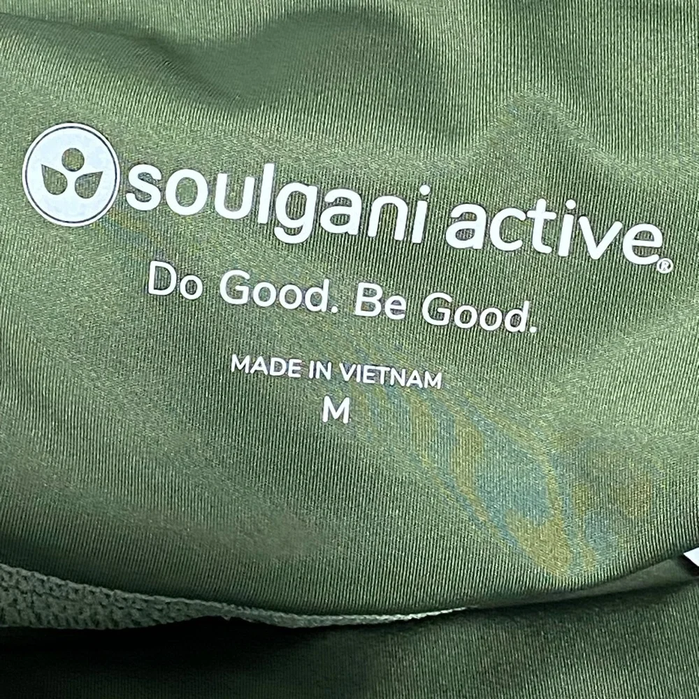 BRAND NEW Soulgani Active Leggings Olive Green Size Medium - Picture 7 of 7